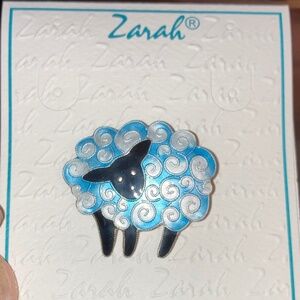 Zarah Vtg Sterling Enamel Fall Sheep Pin